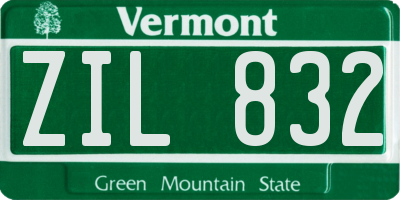 VT license plate ZIL832