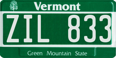 VT license plate ZIL833