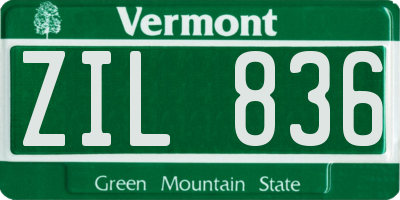 VT license plate ZIL836