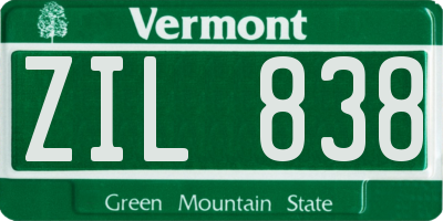 VT license plate ZIL838