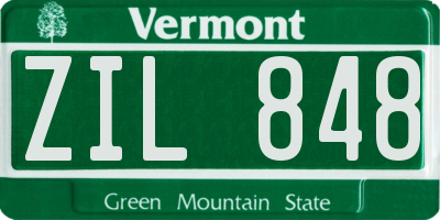 VT license plate ZIL848