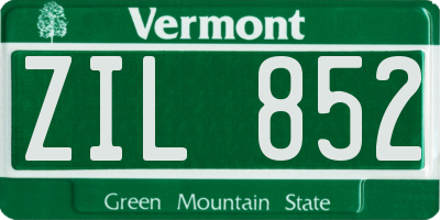 VT license plate ZIL852