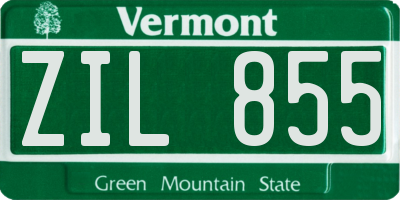 VT license plate ZIL855