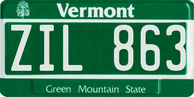 VT license plate ZIL863