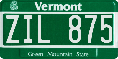 VT license plate ZIL875
