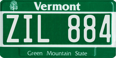 VT license plate ZIL884