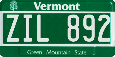 VT license plate ZIL892