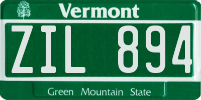 VT license plate ZIL894