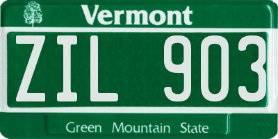 VT license plate ZIL903