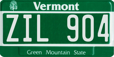 VT license plate ZIL904