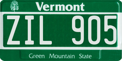 VT license plate ZIL905