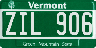 VT license plate ZIL906