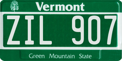 VT license plate ZIL907