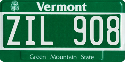 VT license plate ZIL908