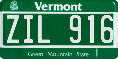 VT license plate ZIL916