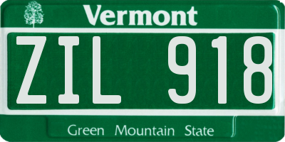 VT license plate ZIL918