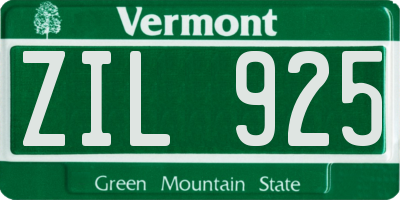 VT license plate ZIL925