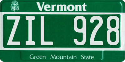 VT license plate ZIL928