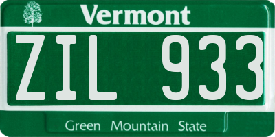 VT license plate ZIL933