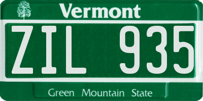 VT license plate ZIL935