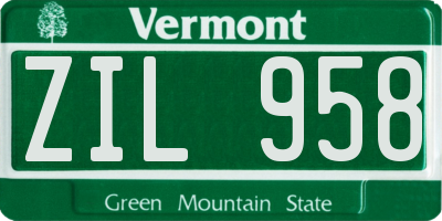 VT license plate ZIL958