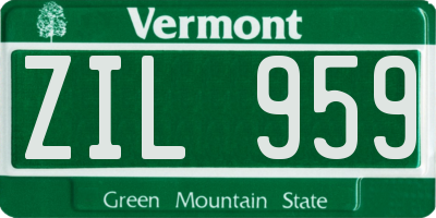 VT license plate ZIL959