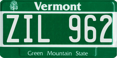 VT license plate ZIL962