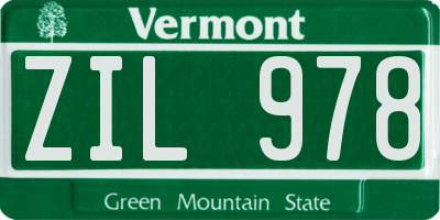 VT license plate ZIL978
