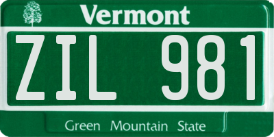 VT license plate ZIL981