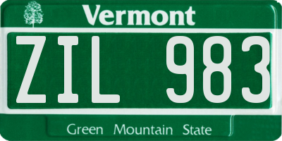 VT license plate ZIL983