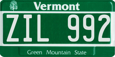 VT license plate ZIL992