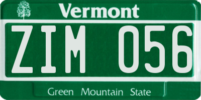 VT license plate ZIM056