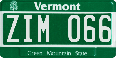 VT license plate ZIM066