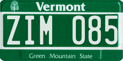 VT license plate ZIM085