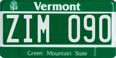 VT license plate ZIM090
