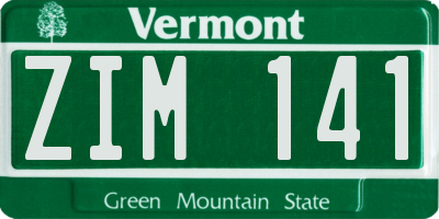 VT license plate ZIM141