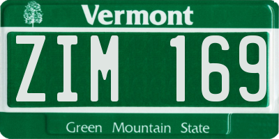 VT license plate ZIM169