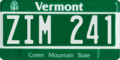 VT license plate ZIM241