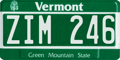 VT license plate ZIM246
