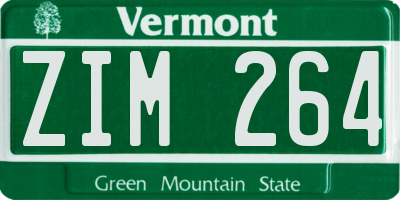VT license plate ZIM264