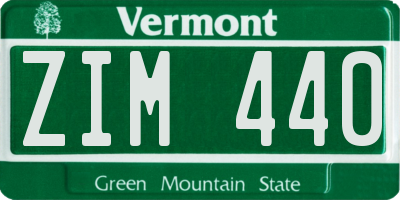 VT license plate ZIM440