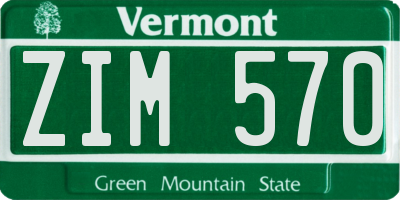 VT license plate ZIM570