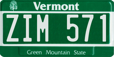 VT license plate ZIM571