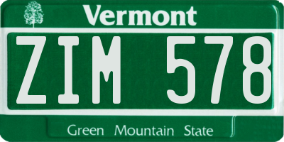 VT license plate ZIM578