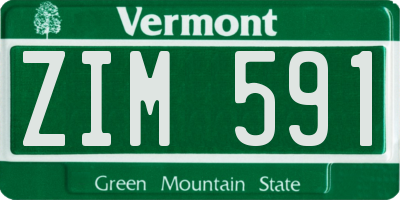 VT license plate ZIM591