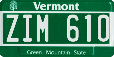 VT license plate ZIM610