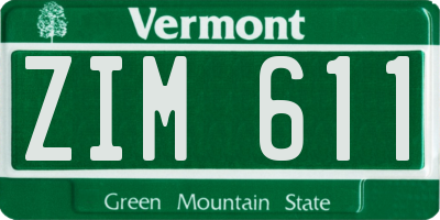 VT license plate ZIM611