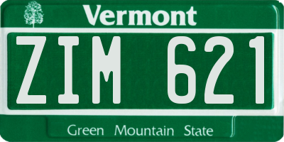 VT license plate ZIM621
