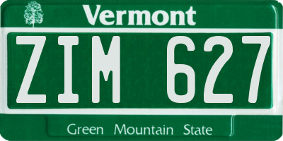 VT license plate ZIM627