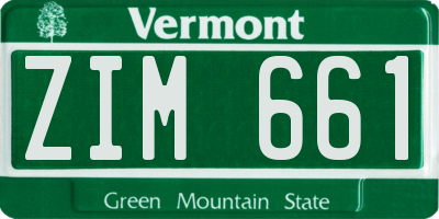 VT license plate ZIM661